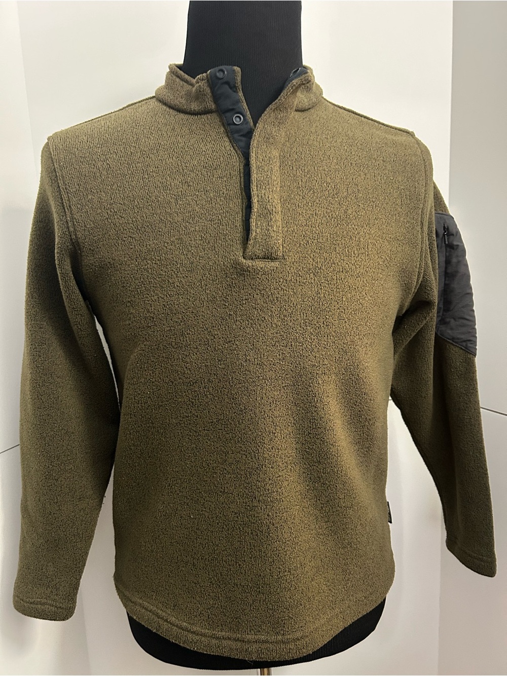 ExOfficio Olive Green Fleece Shirt Jacket travel Outdoor